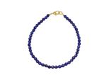 Armband Firetti "Schmuck Geschenk Armschmuck Armkette Farbstein Edelstein" Gr. 19, Gold (Gelbgoldfarben, Blau, Blau), ArmbäNder, Damen, 19, Messing, Armband, Made In Germany - Mit Lapislazuli