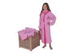 Kinderbademantel WÖRNER Bademantel Pferd rosa Gr. 128, rosa, 128, Baumwoll-Webfrottier, Hausmäntel
