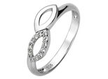 Fingerring Jobo Gr. 60, Silber (Silber 925), Fingerringe, Damen, 60, Silber 925 (Sterlingsilber), Fingerring, 925 Silber Mit 12 Zirkonia