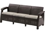 Divano Da Giardino Allibert Corfu Love Seat Max - 182 X 70 X 79Cm - Marrone / Beige