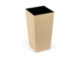 Vaso Da Fiori Lamela Vaso Da Fiori Finezia Ratan, 30 X 30 Cm, Altezza 57 Cm, Cappuccino