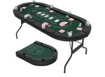 Costway Tavolo Da Poker Pieghevole Per 8 Giocatori, Tavolo Da Gioco Con Portabevande E Bracciolo Imbottito, Tavolo Da Poker Da Casinò Per Blackjack, Texas Hold'em