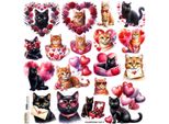 Aufkleber - Scraplove - Gatto Di San Valentino 2