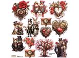 Aufkleber - Scraplove - Amore Steampunk