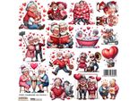 Aufkleber Scraplove Dekor Stickers - Divertente Coppia Di San Valentino 1 - Nonni Innamorati