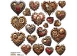 Aufkleber - Scraplove - Cuore Steampunk