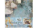 Alchimia Dell'arte 24 Fogli 15X15Cm Di Carta Bifacciale Per Scrapbooking, Uomini D'avventura