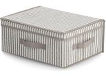 Aufbewahrungsbox Zeller Present "Stripes", Beige (Natur), MaßE(B/T/H):(38/29/16,5)(B/T/H):(38/29/16,5), Vlies, Aufbewahrungsboxen, Aufbewahrungsbox, Vlies, Beige