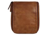 Kulturbeutel SPIKES & SPARROW, Gr. B/H/T: 22cm x 25cm x 7cm onesize, braun (cognac), Leder, vintage, Taschen, echt Leder
