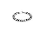 Panzerarmband Firetti "Schmuck Geschenk Armschmuck Armkette Panzerkette", Schwarz (Edelstahlfarben, Schwarz), ArmbäNder, Herren, 22Cm, Edelstahl, Panzerarmband