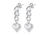 Paar Ohrstecker Firetti "Schmuck Geschenk Ohrschmuck Herz", Silber (Edelstahlfarben), Ohrringe, Damen, Edelstahl