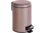 Kosmetikeimer WENKO Leman, grau (taupe), B:17cm H:25cm T:22,5cm, Stahl, Mülleimer, Kosmetikeimer