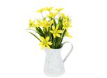 Kunstblume I.Ge.A. "Sternblume", Gelb, B:13Cm H:22Cm L:9Cm, Obermaterial: 50% Metall, 40% Kunststoff, 10% Polyester, Kunstpflanzen, In Kanne, Aus Metall