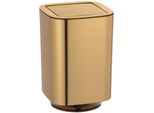 Kosmetikeimer WENKO Auron, gold (goldfarben), B:17,2cm H:25,5cm T:17,2cm, Kunststoff, Mülleimer, Kosmetikeimer