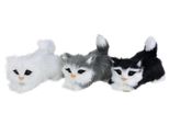 Dekofigur I.Ge.A. "Tierfigur Mini Katzen 3Er Set", Weiß, B:8Cm H:7Cm, Polyester, Dekofiguren, Kunstfell Statue Ornament Dekotier Deko-Objekt Pelztier PlüSchtier