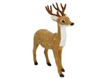 Dekofigur I.Ge.A. "Tierfigur Reh Aus Kunstfell", Braun, B:23Cm H:26Cm, Polyester, Dekofiguren, Waldtier Statue Ornament PlüSchtier Weihnachtsdeko Winterdeko Pelztier