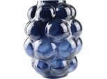 Dekovase AM DESIGN Vase aus blauem Glas, blau, B:16cm H:20cm, Glas, Vasen, mit charmantem Punktedesign