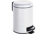 Kosmetikeimer WENKO Leman, weiß, B:17cm H:25cm T:22,5cm, Stahl, Mülleimer, Kosmetikeimer