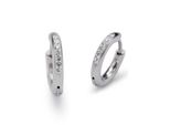 Paar Creolen Firetti "Schmuck Geschenk Glamour", Silber (Edelstahlfarben, Kristallweiß, Kristallweiß), Ohrringe, Damen, 15,3Mm, Edelstahl, Mit Zirkonia (Synth.)