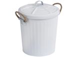 Kosmetikeimer WENKO Gara, weiß, B:24cm H:28,5cm T:23cm, Stahl, Mülleimer, Kosmetikeimer