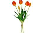 Kunstblume I.Ge.A. "Tulpen", Orange, B:20Cm H:39Cm L:12Cm, Polyester, Kunstpflanzen, Real-Touch Tulpenbund KüNstlich BlüTen Tulpenstrauß