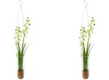 Kunstblume Creativ green "MaiglöCkchen In HäNgevase", Weiß, B:4Cm H:35Cm, Kunststoff, Kunstpflanzen
