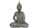 Dekofigur I.Ge.A. "Buddha Figur Sitzend Meditierend Statue Figuren Skulptur", Braun (Braun, Grau), B:15Cm H:20Cm, Polyresin, Dekofiguren, Garten-Figur Wohnaccessoire