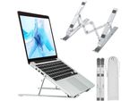 Supporto Per Laptop, Supporto Per Notebook Pieghevole E Regolabile, Rialzo Per Laptop In Alluminio Leggero E Portatile Per Macbook Air, Macbook Pro, Hp, Dell, Lenovo E Altro (Fino A 15,6 Pollici), Argento