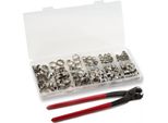 170 Pezzi Di Fascette Stringitubo A 1 Orecchio In Acciaio Inox, Linea, Set Di Fascette Stringitubo 5,8 - 21 + 1X Pinza Stringitubo