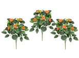 Kunstblume I.Ge.A. "KüNstlicher Rosenbusch", Orange, B:17Cm H:34Cm L:17Cm, Polyester, Kunstpflanzen, Kunstrose Blume Strauß Bouquet Rosen Rosenbouquet Wildrose