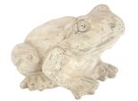 Dekofigur I.Ge.A. "Frosch Aus Keramik", Beige (Creme), B:14Cm H:11Cm, Keramik, Dekofiguren, Antik-Look Gartendeko Tierfigur Deko Statue Gartenfigur Frosch