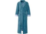 Unisex-Bademantel GÖZZE Turin, ideal für Sauna & Spa, Hotelbademantel, Morgenmantel Gr. XL, blau, L:128cm in Gr. XL, Baumwoll-Mix, Hausmäntel, Bademantel, für Damen & Herren, mit Gürtel und zwei aufgesetzten Taschen, lang