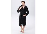 Unisex-Bademantel BRUNO BANANI Daniel, ideal für Sauna & Spa, Hotelbademantel, Morgenmantel Gr. 5XL, grau (anthrazit), 5XL, Veloursfrottier, Hausmäntel, Damen & Herren Bademantel, lang, mit Taschen, S-5XL