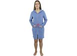 Damenbademantel KANGAROOS Kira, ideal für Sauna & Spa, Hotelbademantel, Morgenmantel Gr. XL, blau (blau melange), L:95cm in Gr. XL, Leichtfrottier, Hausmäntel, mit Bindekordel, kurz, Bademäntel für Damen, XS-3XL