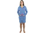 Damenbademantel KANGAROOS Kira, ideal für Sauna & Spa, Hotelbademantel, Morgenmantel Gr. M, blau (blau melange), L:90cm in Gr. M, Leichtfrottier, Hausmäntel, mit Bindekordel, kurz, Bademäntel für Damen, XS-3XL