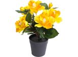 Kunstblume BOTANIC-HAUS "Hibiskus Im Topf", Gelb, B:20Cm H:27Cm T:20Cm Ø:20Cm, Kunststoff, Kunstpflanzen