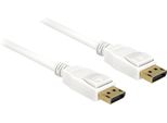 Delock 84879 Displayport Kabel Delock Dp -> Dp St/St 5.00M Weiß 4K