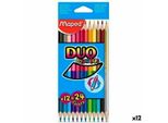 Matite Colorate Maped Duo Color' Peps Colorate 12 Pezzi Doppio Filo (12 Pezzi)