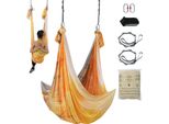 Vevor Set Di Amache Per Yoga Aereo 5 X 2,8 M, Golden Aerial Yoga Swing Air Flying, Amaca Yoga Swing 1000 Kg Max. Capacità Di Carico, Inclusi Calzini Da Yoga E Moschettone In Acciaio, Esercizi Antigravitazionali