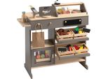 Negozio Di Legno Howa Naturale, Grigio, Incl. Set Da Gioco Da 30 Pezzi 14755