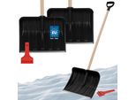 Kotarbau® Set Di 2 Pale Da Neve Per Auto 40 Cm Con Manico In Legno 131 Cm + Raschiaghiaccio Auto Set Pala Da Neve Per Auto Per La Rimozione Della Neve Raschia Parabrezza Auto Con Labbro In Gomma Pala Da Neve Auto