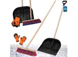 Kotarbau® Set Pala Da Neve Con Manico In Legno 137 Cm Scopa Da Strada 43 Cm + Guanti Pala Da Neve Spazzaneve Scopa Da Giardino Con Manico Pala Da Neve Per Esterni Manico In Legno Per Auto Per Sgombero Neve