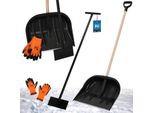 Kotarbau® Set Pala Da Neve Con Manico In Legno 137 Cm Raschietto Per Il Ghiaccio 119 X 20 Cm + Guanti Pala Da Neve Calda Rimuovi Neve Pala Da Neve Auto Raschietto A Spinta Con Manico Pala Con Manico