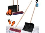 Kotarbau® Set Pala Da Neve Con Manico In Legno 131 Cm Scopa Stradale 43 Cm + Guanti Pala Da Neve Pala Da Neve Rimuovi Neve Scopa Da Giardino Con Manico Pala Da Neve Per Esterni Manico In Legno Per Auto Per Rimozione Neve