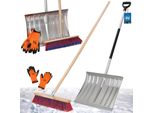 Kotarbau® Set Pala Da Neve Con Manico In Alluminio 138 Cm Scopa Stradale 43 Cm + Guanti Pala Da Neve Spazzola Da Neve Rimuovi Neve Scopa Da Giardino Con Manico Pala Da Neve Per Esterni Manico Per Auto Per Rimozione Neve