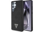 Etui Guess Grained Hot Stamp Peony Pattern Triangle Logo Magsafe Do Samsung Galaxy S25 Ultra Czarny