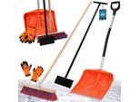 Kotarbau® Set Pala Da Neve Con Manico In Alluminio 137 Cm Scopa Stradale Con Manico 150 Cm Raschietto Per Ghiaccio 119 X 20 Cm + Guanti Pala Da Neve Spazzaneve Pala Da Neve Manico In Alluminio Per Rimozione Neve