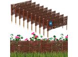 Kotarbau® Set Di 10 Bordure Per Letti In Salice 60 X 20 Cm Bordatura Per Letti A Spina Bordatura Per Prato Bordatura Per Letti In Salice Recinzione Per Giardino Per Tappare Flessibile Vimini