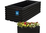 Kotarbau® Cassetta Per Fiori In Legno 44X20Cm Con Vaso Interno Cassetta Per Balconi Nero Vaso Per Fiori Fioriera Vaso Per Fiori In Legno Cassetta Per Fiori Per Balconi All'aperto Cassetta Per Giardini Con Inserto