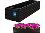 Kotarbau® Fioriera In Legno 64X20Cm Con Vaso Interno Cassetta Per Balcone Cassetta Nera Per Balcone Fioriera Fioriera In Legno Fioriera Da Esterno Balcone Giardino Terrazza Cassetta Con Inserto